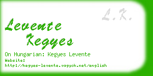 levente kegyes business card